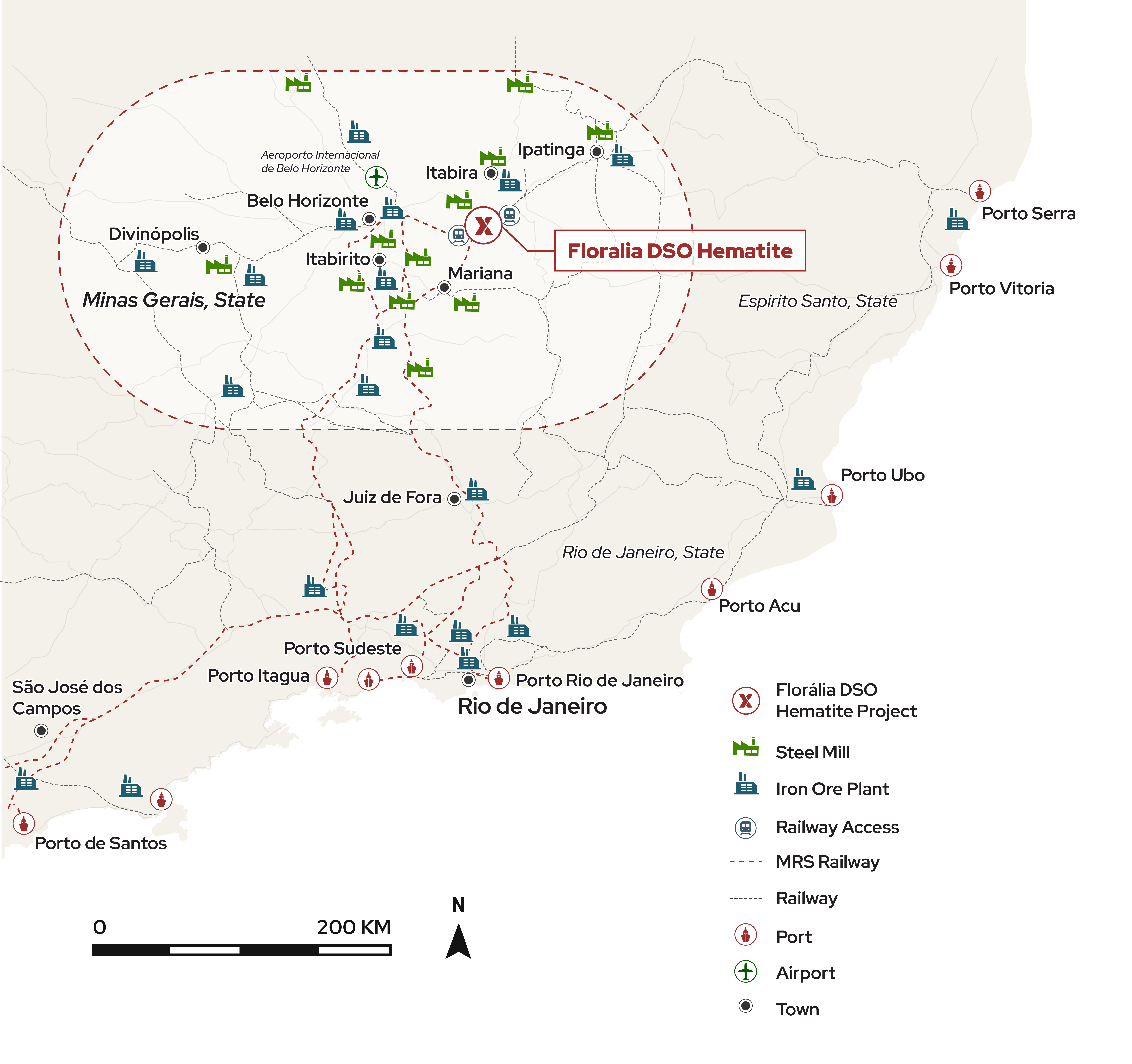 Florália Project location, Iron Quadrangle, Minas Gerais, Brazil